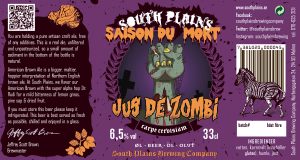 South Plains Jus Zombi Original Label from 2015