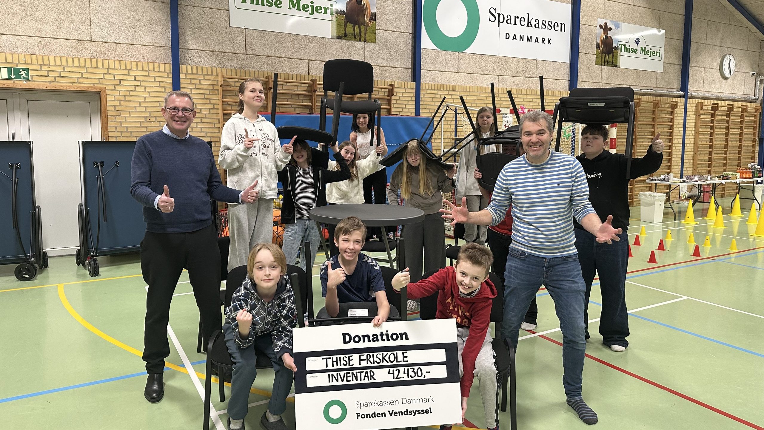 Nyt inventar støttet af Sparekassen Danmark Fonden Vendsyssel på Thise Friskole.