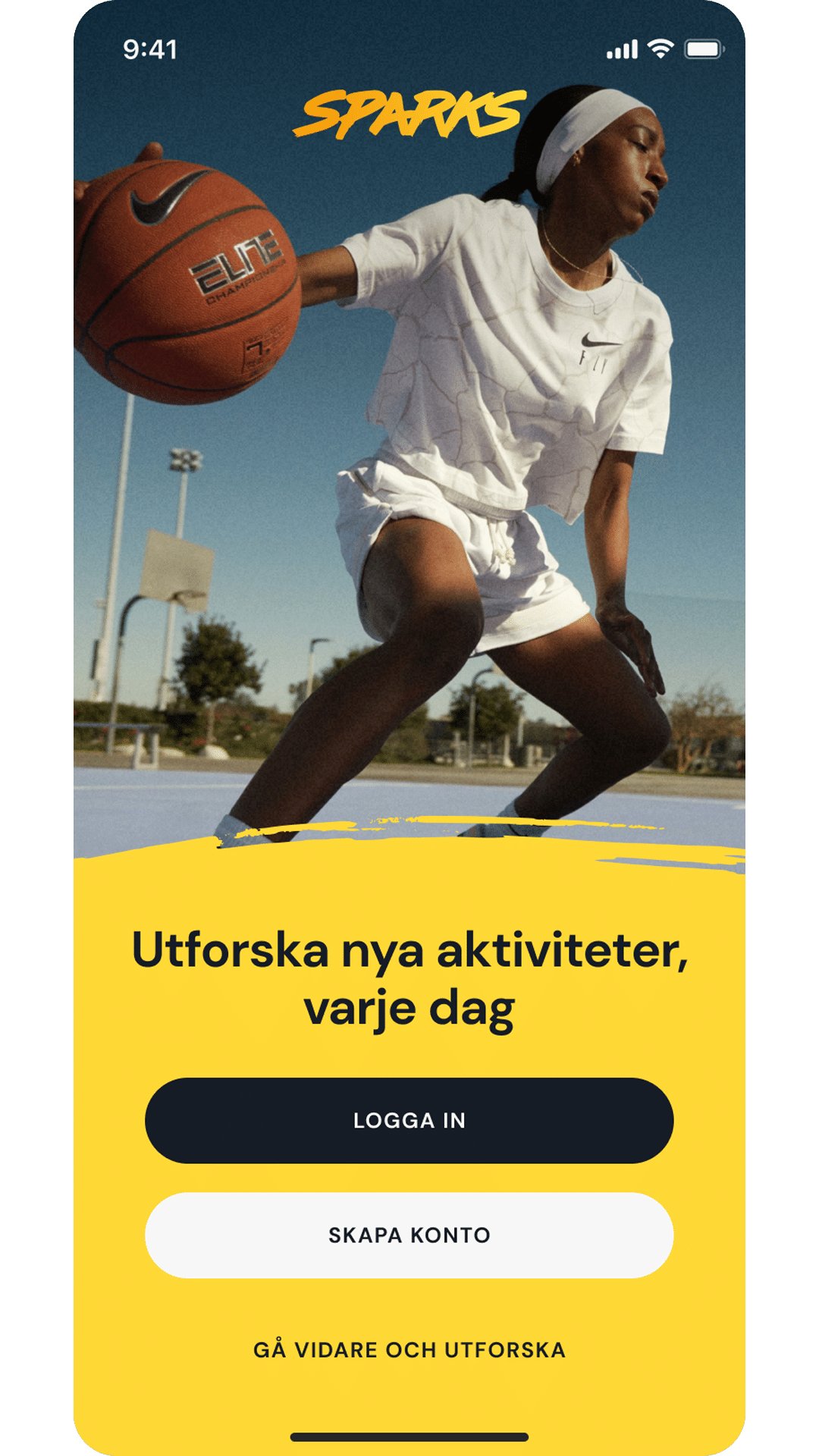 Sparks app första sida