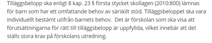 För vem är tilläggsbeloppet lämnat