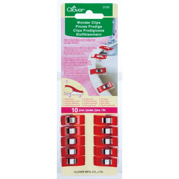 Clover Wonder Clips Red 10 pieces pcs Roed 10 stk 1