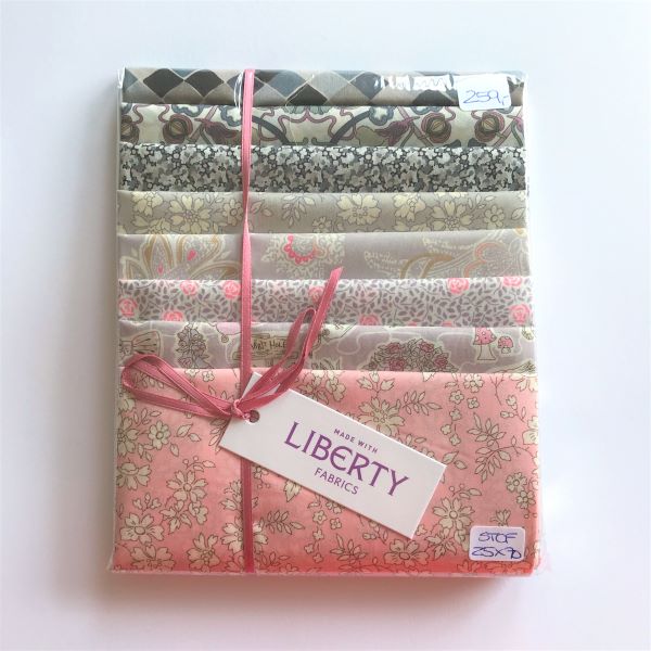 Liberty Stofpakke rosa grå