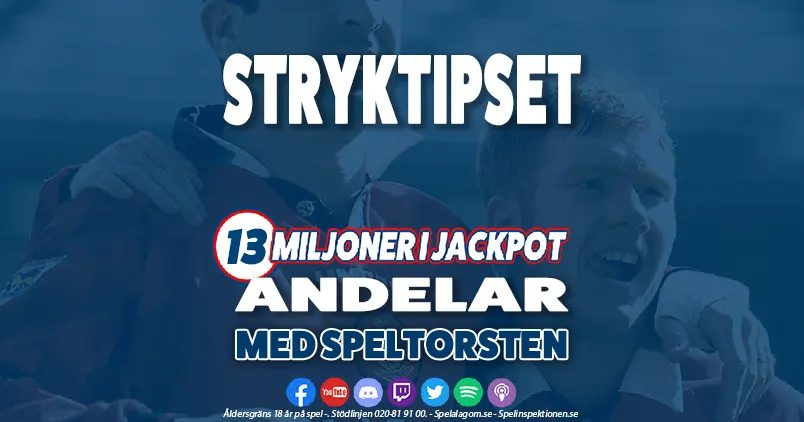 Andelar - Stryktipset - JACKPOT. - 13 MILJONER2