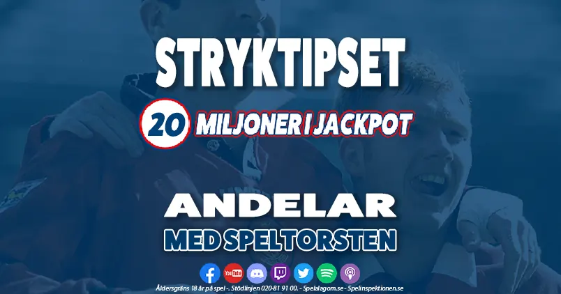 Andelar - Stryktipset - JACKPOT. - 20 MILJONER