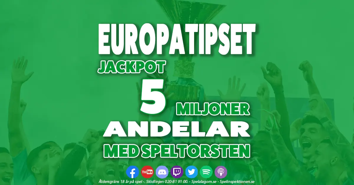 Andelar - Europatipset - Jackpot 5 Miljoner