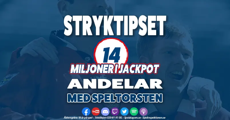 Andelar - Stryktipset - JACKPOT. - 14 MILJONER