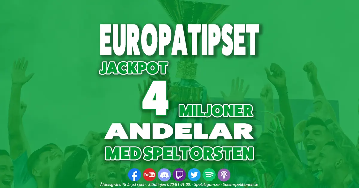 Andelar - Europatipset - Jackpot 4 miljoner