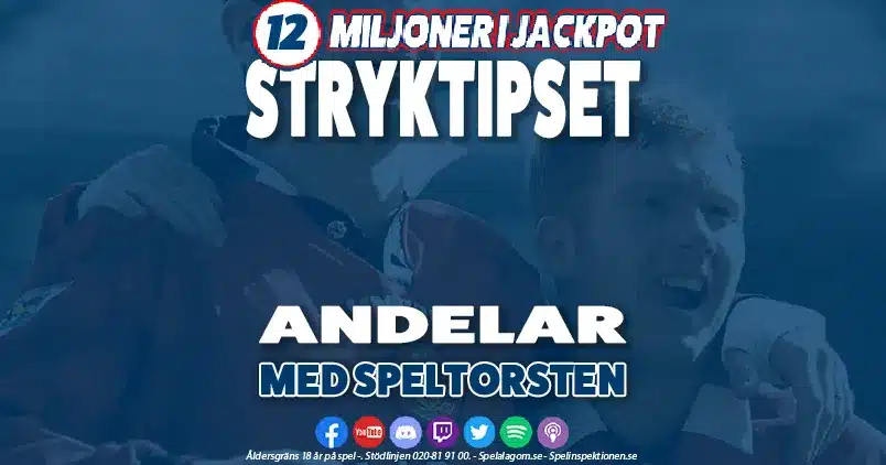 Andelar - Stryktipset - JACKPOT. - 12 MILJONER