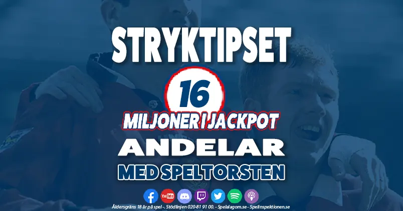 Andelar - Stryktipset - JACKPOT. - 16 MILJONER