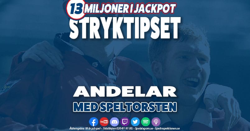 Andelar - Stryktipset - JACKPOT. - 13 MILJONER