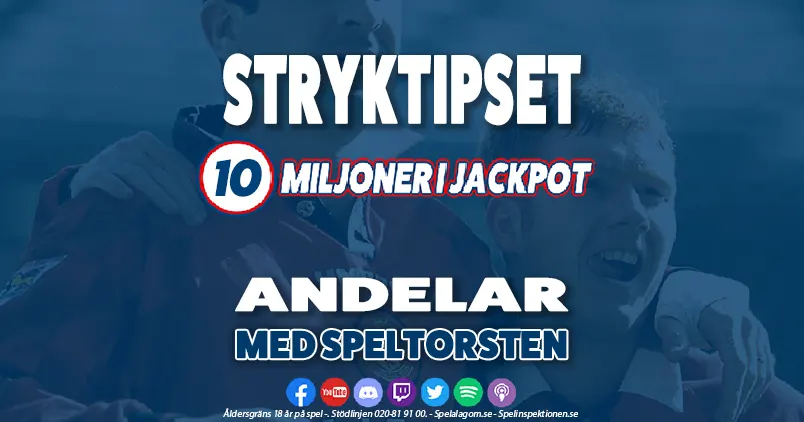 Andelar - Stryktipset - JACKPOT. - 10 MILJONER