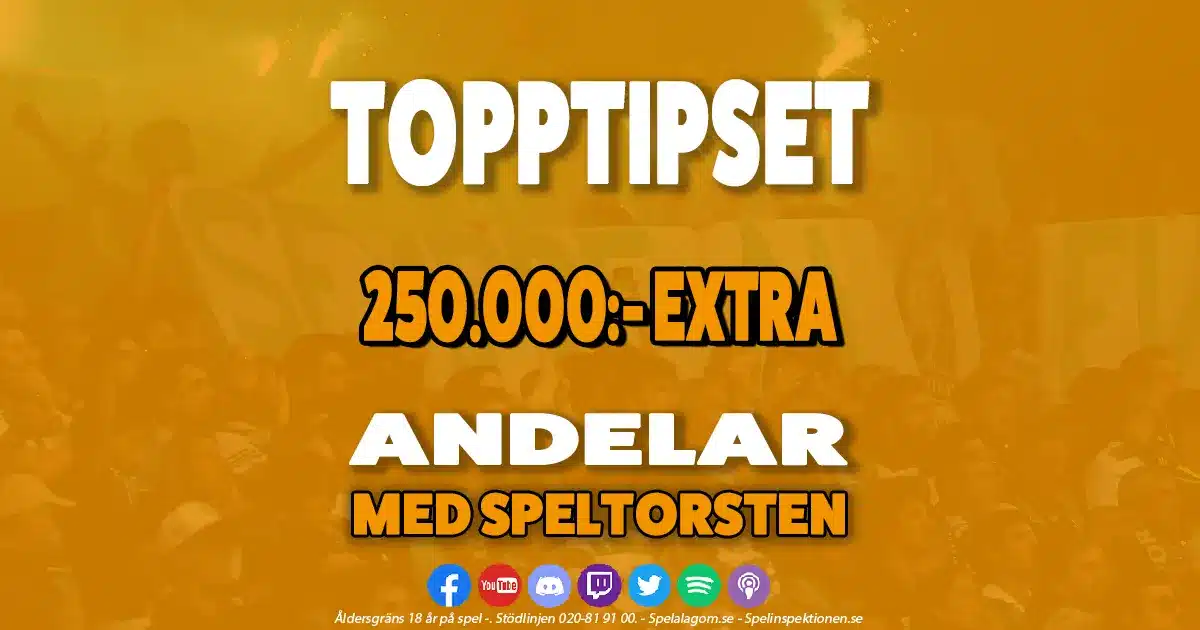 Topptipset Tisdag 17 September » 250.000:- EXTRA » ANDELAR