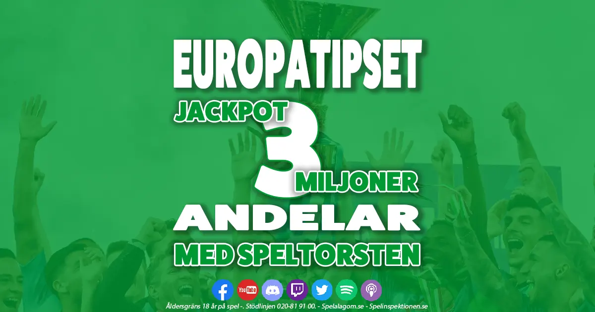 Andelar - Europatipset - Jackpot 3 Miljoner