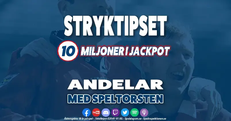 Stryktipset Lördag 7 September » Jackpot 10 Miljoner » Andel & Tips