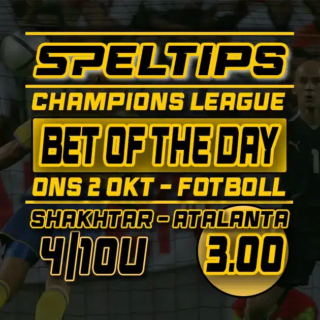 Speltips - Fotboll - Shakhtar - Atalanta - Champions League SQUARE