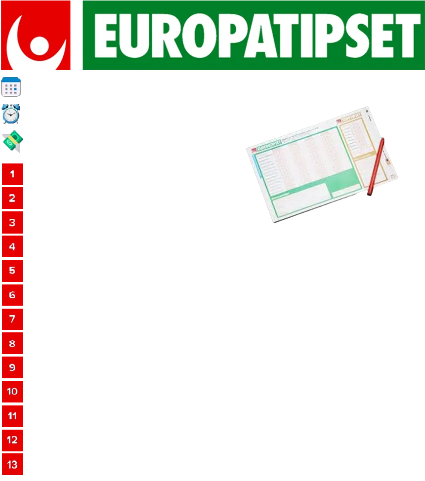 Europatipset Söndag 20 Oktober - Jackpot 3 miljoner Matcher