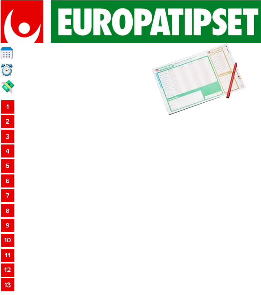Europatipset torsdag 10 oktober MATCHER - MALL