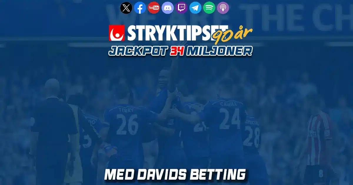 Stryktipset 26 oktober - 34 miljoner i jackpot davids betting