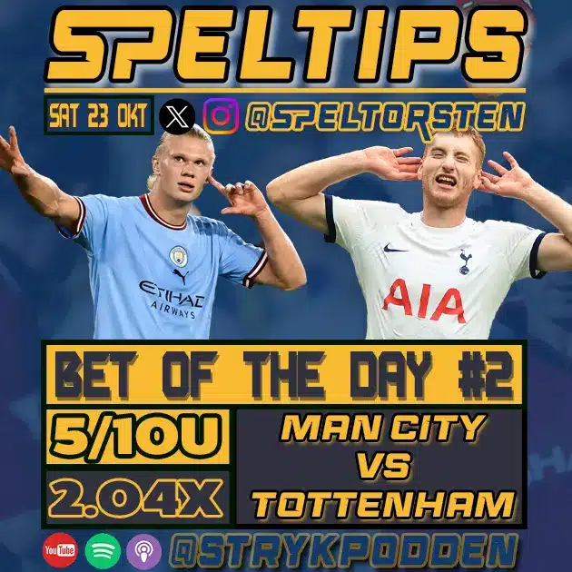 Speltips - Fotboll - Premier League - Manchester City - Tottenham 2 SQ