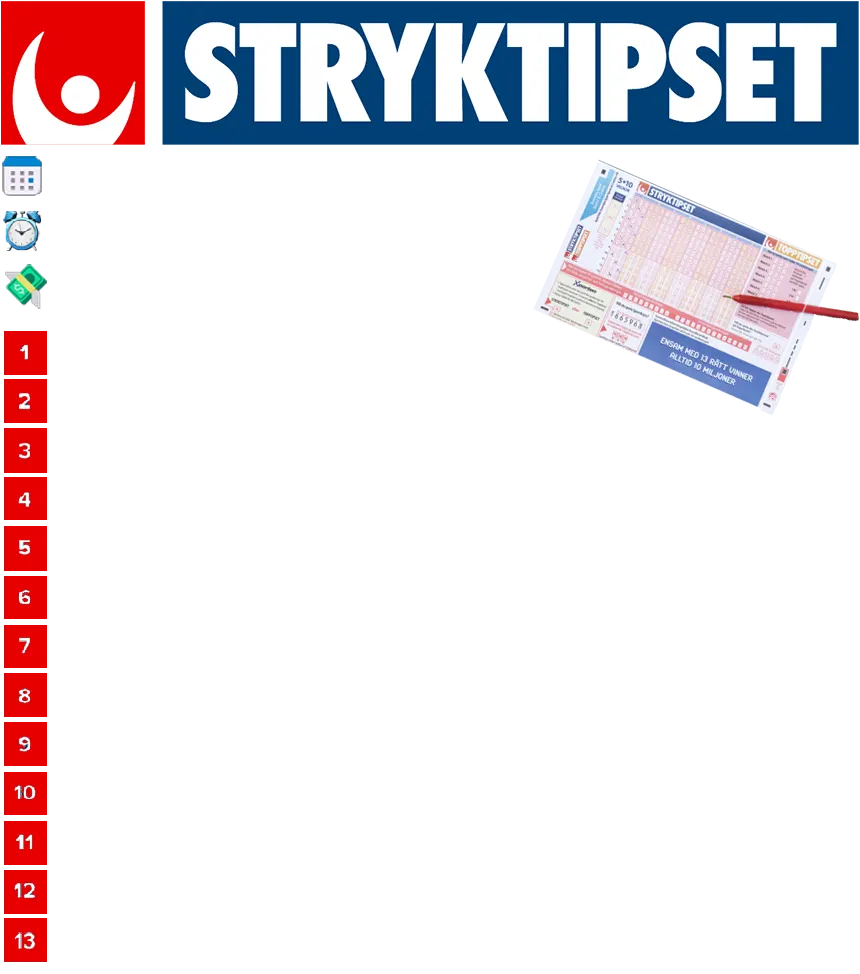 Stryktipset 15 Februari - 13 miljoner Jackpot - Matcher