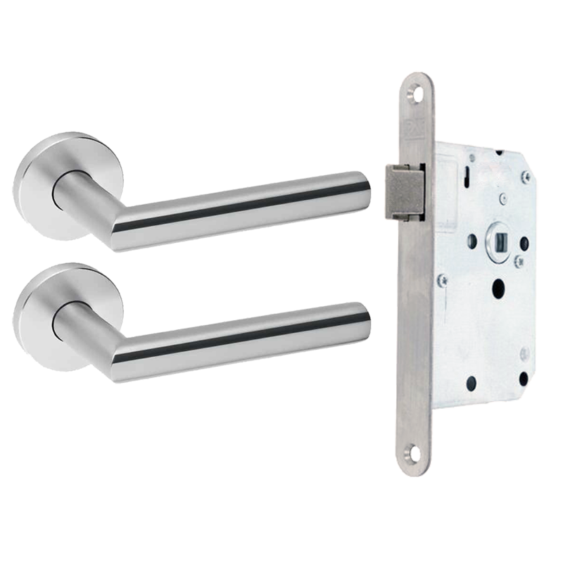 JNF Deurkruk Tubular RVS kruk set