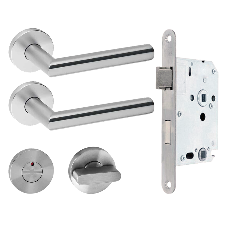 JNF Deurkruk Tubular RVS kruk/wc set