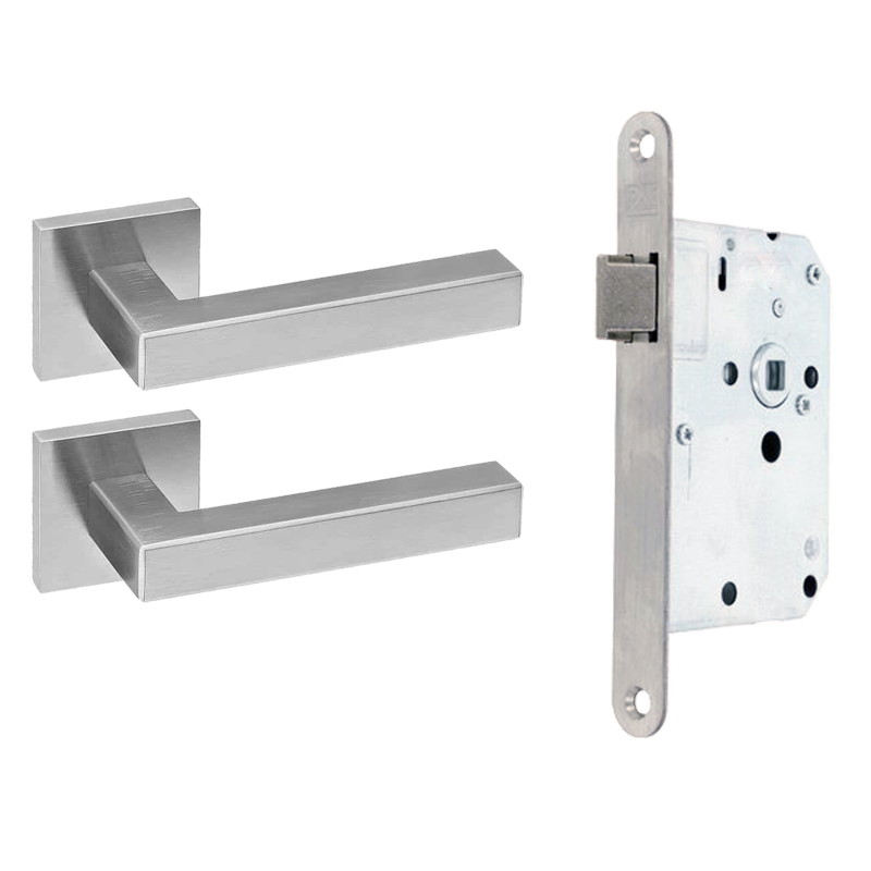 JNF Deurkrukken Geometric Quadro RVS set