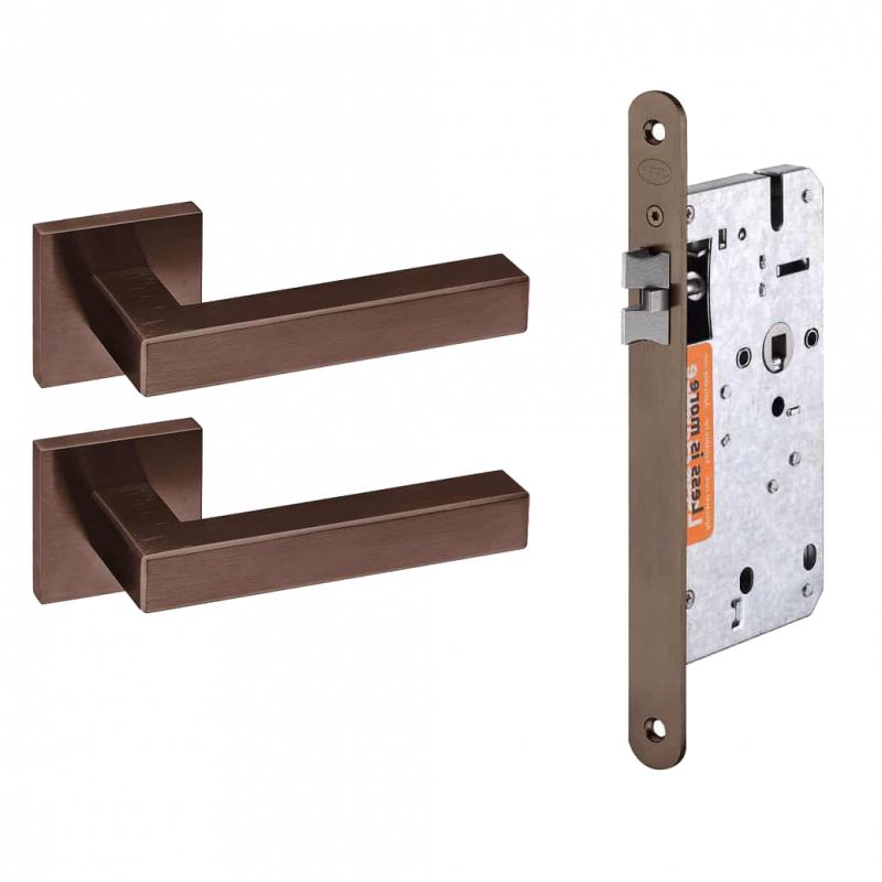 JNF Deurkrukken Geometric Quadro brons PVD set