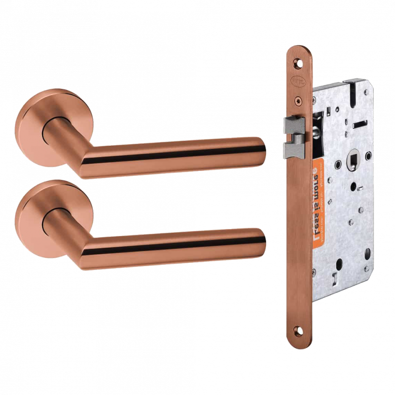 JNF Deurkruk Tubular koper PVD kruk set