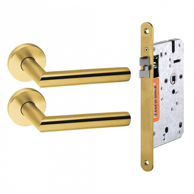 JNF Deurkruk Tubular messing PVD kruk set