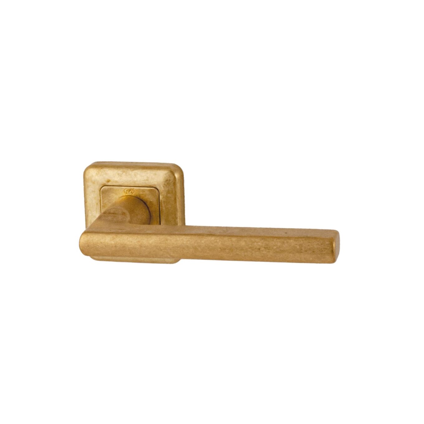 Hardbrass - Deurkruk Sara vierkant rozet QB getrommeld messing