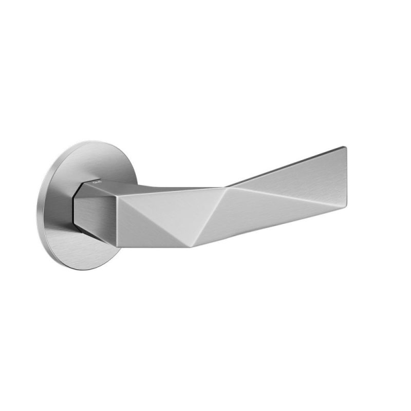 Hardbrass - Deurkruk Luxury op rond FINE rozet mat chroom