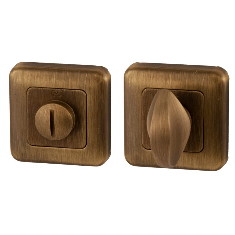 Hardbrass - WC-garnituur Qbe 8mm matbrons