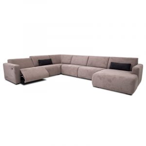 Mantanas U-sofa m/recliner - stof/læder