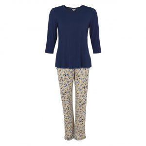Lady Avenue Gul Pyjamas -, Farve: Blå, Størrelse: S, Dame