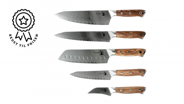 Sumisu - Art knivsæt med 5 køkkenknive - Madentusiasten - 67 Lags Damaskusstål
