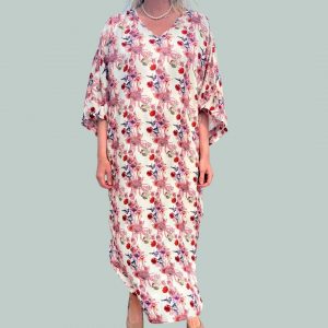 Elaine pocket kimono dress - flower field, kjole i blomster print