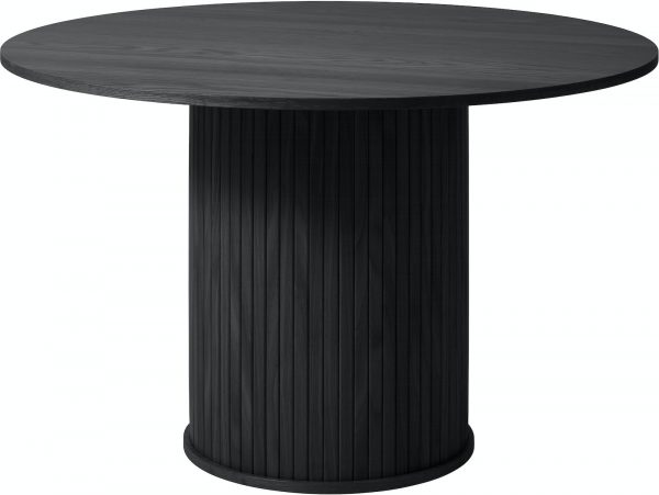 Nola, Rundt spisebord, Egetræ by Unique Furniture (H: 75 cm. x B: 120 cm. x L: 120 cm., Sort)