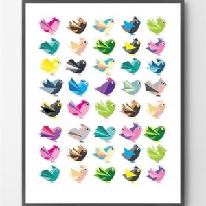 Design plakater - Birdy - 30x40 cm.