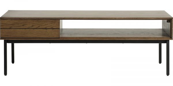 Modica, Sofabord, B120 cm, egetræ by Unique Furniture (H: 41 cm. x B: 120 cm. x D: 62 cm., Brun/Sort)