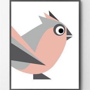 Plakat tryk - Birdy Pastelfarve - 30x40 cm.