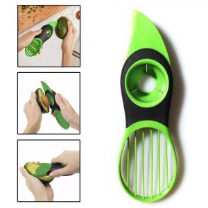 Avocado skærer / slicer - 3-i-1 design - Grøn