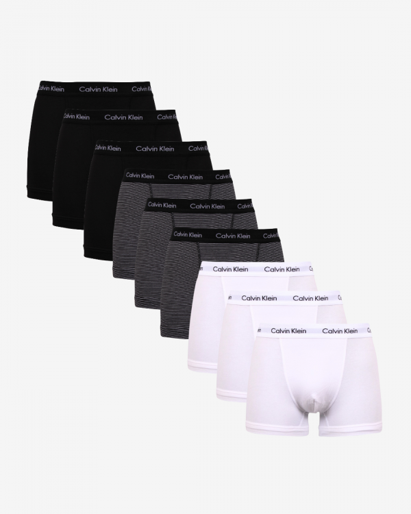Calvin Klein Underbukser trunks 9-pak - Sort / Strib / Hvid - Str. S - Modish.dk