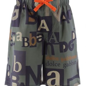 Dolce & Gabbana Badeshorts - Reborn To Live - Armygrøn m. Print