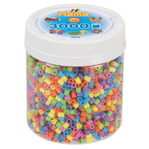 Hama perler midi 3000 stk - pastel mix-50