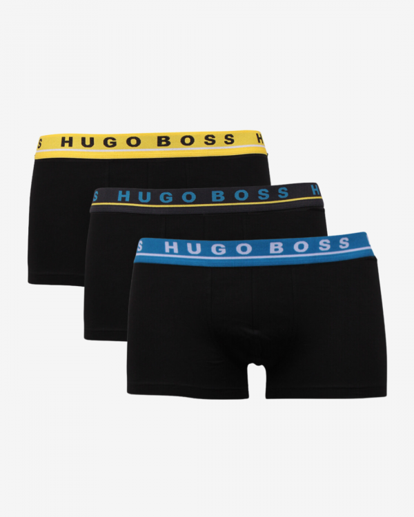 Hugo Boss Boxershorts trunk 3-pak - Sort / Gul WB - Str. S - Modish.dk