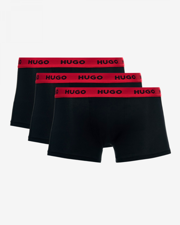 Hugo Boss Boxershorts trunk lavtaljet 3-pak - Sort / Rød - Str. S - Modish.dk