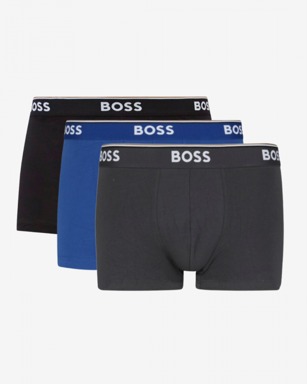 Hugo Boss Boxershorts trunk power 3-pak - Sort / Blå / Grå - Str. S - Modish.dk
