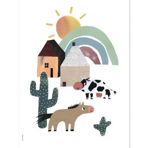 I Love My Type Plakat - A3 - Happy Animals - Western Happiness