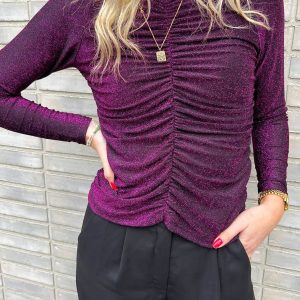 Mulieres Bluse - Lavi - Purple Glitter
